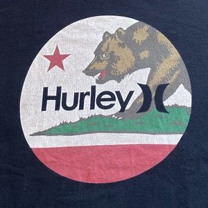 Hurley California Bear - Black Mens T-shirt - Large
